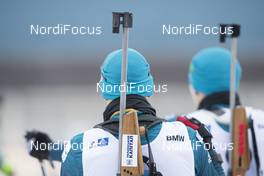 05.01.2018, Oberhof, Germany (GER): Event Feature: Undefined Kazachian Athletes wait for shooting -  IBU world cup biathlon, sprint men, Oberhof (GER). www.nordicfocus.com. © Manzoni/NordicFocus. Every downloaded picture is fee-liable.