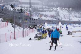 03.01.2018, Oberhof, Germany (GER): Event Feature: undefined athlete competes on the track -  IBU world cup biathlon, training, Oberhof (GER). www.nordicfocus.com. © Manzoni/NordicFocus. Every downloaded picture is fee-liable.