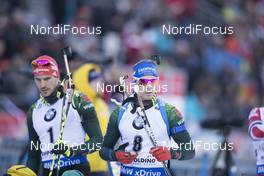 10.01.2018, Ruhpolding, Germany (GER): Arnd Peiffer (GER), Simon Schempp (GER), (l-r) -  IBU world cup biathlon, individual men, Ruhpolding (GER). www.nordicfocus.com. © Manzoni/NordicFocus. Every downloaded picture is fee-liable.