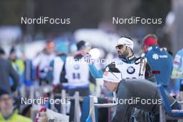 10.01.2018, Ruhpolding, Germany (GER): Simon Fourcade (FRA) -  IBU world cup biathlon, individual men, Ruhpolding (GER). www.nordicfocus.com. © Manzoni/NordicFocus. Every downloaded picture is fee-liable.