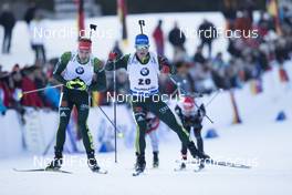 10.01.2018, Ruhpolding, Germany (GER): Arnd Peiffer (GER), Erik Lesser (GER), (l-r) -  IBU world cup biathlon, individual men, Ruhpolding (GER). www.nordicfocus.com. © Manzoni/NordicFocus. Every downloaded picture is fee-liable.