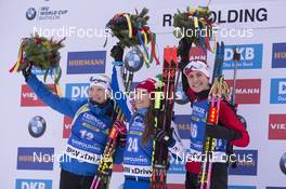 11.01.2018, Ruhpolding, Germany (GER): Kaisa Makarainen (FIN), Dorothea Wierer (ITA), Rosanna Crawford (CAN), (l-r) -  IBU world cup biathlon, individual women, Ruhpolding (GER). www.nordicfocus.com. © Manzoni/NordicFocus. Every downloaded picture is fee-liable.