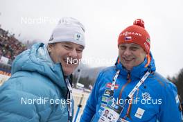 14.01.2018, Ruhpolding, Germany (GER): Max Cobb (USA) secretary generel USBA, IBU IR, Jiri Hamza (CZE) (l-r) -  IBU world cup biathlon, mass men, Ruhpolding (GER). www.nordicfocus.com. © Manzoni/NordicFocus. Every downloaded picture is fee-liable.