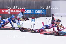 14.01.2018, Ruhpolding, Germany (GER): Lukas Hofer (ITA), Jakov Fak (SLO), Johannes Thingnes Boe (NOR), (l-r) -  IBU world cup biathlon, mass men, Ruhpolding (GER). www.nordicfocus.com. © Manzoni/NordicFocus. Every downloaded picture is fee-liable.
