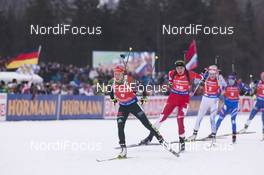 14.01.2018, Ruhpolding, Germany (GER): Laura Dahlmeier (GER), Rosanna Crawford (CAN), (l-r) -  IBU world cup biathlon, mass women, Ruhpolding (GER). www.nordicfocus.com. © Manzoni/NordicFocus. Every downloaded picture is fee-liable.