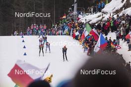 14.01.2018, Ruhpolding, Germany (GER): Laura Dahlmeier (GER), Veronika Vitkova (CZE), Denise Herrmann (GER), (l-r) -  IBU world cup biathlon, mass women, Ruhpolding (GER). www.nordicfocus.com. © Manzoni/NordicFocus. Every downloaded picture is fee-liable.