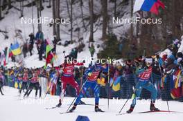 14.01.2018, Ruhpolding, Germany (GER): Rosanna Crawford (CAN), Dorothea Wierer (ITA), Anais Chevalier (FRA), (l-r) -  IBU world cup biathlon, mass women, Ruhpolding (GER). www.nordicfocus.com. © Manzoni/NordicFocus. Every downloaded picture is fee-liable.