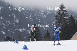 13.01.2018, Ruhpolding, Germany (GER): Denise Herrmann (GER), Dorothea Wierer (ITA), (l-r) -  IBU world cup biathlon, relay women, Ruhpolding (GER). www.nordicfocus.com. © Manzoni/NordicFocus. Every downloaded picture is fee-liable.