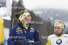 13.01.2018, Ruhpolding, Germany (GER): Linn Persson (SWE), Anna Magnusson (SWE), (l-r) -  IBU world cup biathlon, relay women, Ruhpolding (GER). www.nordicfocus.com. © Manzoni/NordicFocus. Every downloaded picture is fee-liable.
