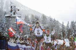 21.01.2018, Antholz, Italy (ITA): Julian Eberhard (AUT), Benedikt Doll (GER) -  IBU world cup biathlon, mass men, Antholz (ITA). www.nordicfocus.com. © Manzoni/NordicFocus. Every downloaded picture is fee-liable.