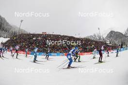 21.01.2018, Antholz, Italy (ITA): Simon Desthieux (FRA), Lukas Hofer (ITA), Tarjei Boe (NOR), Anton Shipulin (RUS), (l-r) -  IBU world cup biathlon, mass men, Antholz (ITA). www.nordicfocus.com. © Manzoni/NordicFocus. Every downloaded picture is fee-liable.