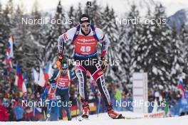 20.01.2018, Antholz, Italy (ITA): Dominik Landertinger (AUT) -  IBU world cup biathlon, pursuit men, Antholz (ITA). www.nordicfocus.com. © Manzoni/NordicFocus. Every downloaded picture is fee-liable.