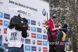 20.01.2018, Antholz, Italy (ITA): Martin Fourcade (FRA), Johannes Thingnes Boe (NOR), (l-r) -  IBU world cup biathlon, pursuit men, Antholz (ITA). www.nordicfocus.com. © Manzoni/NordicFocus. Every downloaded picture is fee-liable.
