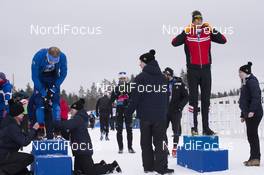 11.03.2018, Kontiolahti, Finland (FIN): Lowell Bailey (USA), Julian Eberhard (AUT), (l-r) - IBU world cup biathlon, mass start men, Kontiolahti (FIN). www.nordicfocus.com. © Manzoni/NordicFocus. Every downloaded picture is fee-liable.