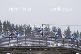 11.03.2018, Kontiolahti, Finland (FIN): Julian Eberhard (AUT), Ole Einar Bjoerndalen (NOR), Erik Lesser (GER), Michal Krcmar (CZE), Lowell Bailey (USA), (l-r) - IBU world cup biathlon, mass start men, Kontiolahti (FIN). www.nordicfocus.com. © Manzoni/NordicFocus. Every downloaded picture is fee-liable.