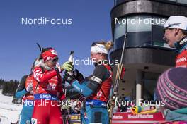 18.03.2018, Oslo, Norway (NOR): Julia Ransom (CAN), Marie Dorin (FRA), (l-r) - IBU world cup biathlon, pursuit women, Oslo (NOR). www.nordicfocus.com. © Manzoni/NordicFocus. Every downloaded picture is fee-liable.