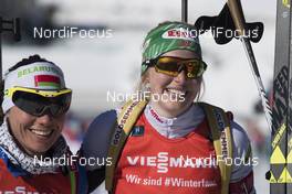 18.03.2018, Oslo, Norway (NOR): Nadezhda Skardino (BLR), Lisa Theresa Hauser (AUT), (l-r) - IBU world cup biathlon, pursuit women, Oslo (NOR). www.nordicfocus.com. © Manzoni/NordicFocus. Every downloaded picture is fee-liable.