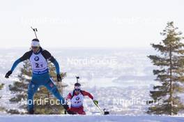 18.03.2018, Oslo, Norway (NOR): Emilien Jacquelin (FRA) - IBU world cup biathlon, relay men, Oslo (NOR). www.nordicfocus.com. © Manzoni/NordicFocus. Every downloaded picture is fee-liable.