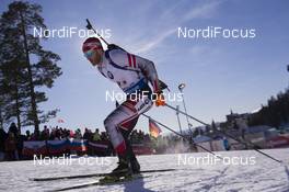 18.03.2018, Oslo, Norway (NOR): Simon Eder (AUT) - IBU world cup biathlon, relay men, Oslo (NOR). www.nordicfocus.com. © Manzoni/NordicFocus. Every downloaded picture is fee-liable.