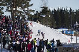 18.03.2018, Oslo, Norway (NOR): Simon Schempp (GER), Anton Babikov (RUS), (l-r) - IBU world cup biathlon, relay men, Oslo (NOR). www.nordicfocus.com. © Manzoni/NordicFocus. Every downloaded picture is fee-liable.