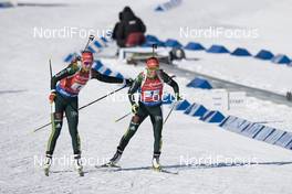 17.03.2018, Oslo, Norway (NOR): Franziska Preuss (GER), Laura Dahlmeier (GER), (l-r) - IBU world cup biathlon, relay women, Oslo (NOR). www.nordicfocus.com. © Manzoni/NordicFocus. Every downloaded picture is fee-liable.