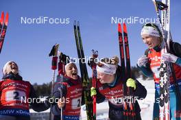 17.03.2018, Oslo, Norway (NOR): Anais Chevalier (FRA), Celia Aymonier (FRA), HABERT Dorin Habert (FRA), Anais Bescond (FRA), (l-r) - IBU world cup biathlon, relay women, Oslo (NOR). www.nordicfocus.com. © Manzoni/NordicFocus. Every downloaded picture is fee-liable.