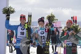 15.03.2018, Oslo, Norway (NOR): Susan Dunklee (USA), Fuyuko Tachizaki (JPN), Franziska Hildebrand (GER), (l-r) - IBU world cup biathlon, sprint women, Oslo (NOR). www.nordicfocus.com. © Manzoni/NordicFocus. Every downloaded picture is fee-liable.