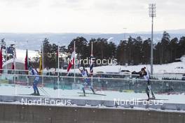 15.03.2018, Oslo, Norway (NOR): Nicole Gontier (ITA), Nadezhda Skardino (BLR), Selina Gasparin (SUI), (l-r) - IBU world cup biathlon, sprint women, Oslo (NOR). www.nordicfocus.com. © Manzoni/NordicFocus. Every downloaded picture is fee-liable.