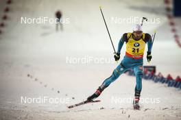 22.03.2018, Tyumen, Russia (RUS): Martin Fourcade (FRA) - IBU world cup biathlon, sprint men, Tyumen (RUS). www.nordicfocus.com. © Tumashov/NordicFocus. Every downloaded picture is fee-liable.