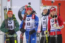 23.03.2018, Tyumen, Russia (RUS): Tiril Eckhoff (NOR), Anais Bescond (FRA), Lisa Vittozzi (ITA), Laura Dahlmeier (GER) - IBU world cup biathlon, sprint women, Tyumen (RUS). www.nordicfocus.com. © Tumashov/NordicFocus. Every downloaded picture is fee-liable.