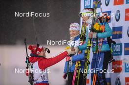 23.03.2018, Tyumen, Russia (RUS): Tiril Eckhoff (NOR), Darya Domracheva (BLR) - IBU world cup biathlon, sprint women, Tyumen (RUS). www.nordicfocus.com. © Tumashov/NordicFocus. Every downloaded picture is fee-liable.