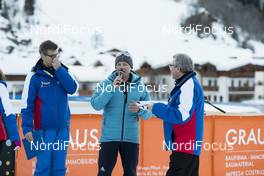 28.01.2018, Ridnaun, Italy (ITA): Viktor Maigurov (RUS), IBU first vice president, Hans Widmann (ITA), president of the OC (l-r) - IBU Open European championships biathlon, relay mixed, Ridnaun (ITA). www.nordicfocus.com. © Manzoni/NordicFocus. Every downloaded picture is fee-liable.