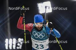 15.02.2018, Pyeongchang, Korea (KOR): Martin Fourcade (FRA) - XXIII. Olympic Winter Games Pyeongchang 2018, biathlon, individual men, Pyeongchang (KOR). www.nordicfocus.com. © Thibaut/NordicFocus. Every downloaded picture is fee-liable.