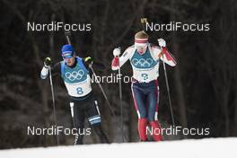 15.02.2018, Pyeongchang, Korea (KOR): Kalev Ermits (EST), Johannes Thingnes Boe (NOR), (l-r) - XXIII. Olympic Winter Games Pyeong Chang 2018, biathlon, individual men, Pyeong Chang (KOR). www.nordicfocus.com. © Manzoni/NordicFocus. Every downloaded picture is fee-liable.