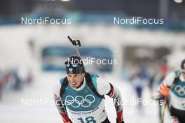 18.02.2018, Pyeongchang, Korea (KOR): Julian Eberhard (AUT) - XXIII. Olympic Winter Games Pyeongchang 2018, biathlon, mass men, Pyeongchang (KOR). www.nordicfocus.com. © Manzoni/NordicFocus. Every downloaded picture is fee-liable.