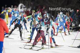 17.02.2018, Pyeongchang, Korea (KOR): Event Feature: the field competes on the track - XXIII. Olympic Winter Games Pyeongchang 2018, biathlon, mass women, Pyeongchang (KOR). www.nordicfocus.com. © Manzoni/NordicFocus. Every downloaded picture is fee-liable.