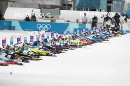 17.02.2018, Pyeongchang, Korea (KOR): Event Feature: full packed shooting range - XXIII. Olympic Winter Games Pyeongchang 2018, biathlon, mass women, Pyeongchang (KOR). www.nordicfocus.com. © Manzoni/NordicFocus. Every downloaded picture is fee-liable.