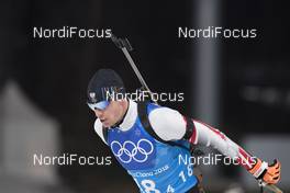 20.02.2018, Pyeongchang, Korea (KOR): Julian Eberhard (AUT) - XXIII. Olympic Winter Games Pyeongchang 2018, biathlon, relay mixed, Pyeongchang (KOR). www.nordicfocus.com. © Manzoni/NordicFocus. Every downloaded picture is fee-liable.
