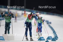 20.02.2018, Pyeongchang, Korea (KOR): Yuliia Dzhima (UKR), Anais Bescond (FRA), (l-r) - XXIII. Olympic Winter Games Pyeongchang 2018, biathlon, relay mixed, Pyeongchang (KOR). www.nordicfocus.com. © Manzoni/NordicFocus. Every downloaded picture is fee-liable.