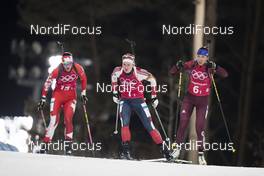 20.02.2018, Pyeongchang, Korea (KOR): Rosanna Crawford (CAN), Marte Olsbu (NOR), Uliana Kaisheva (OAR), (l-r) - XXIII. Olympic Winter Games Pyeongchang 2018, biathlon, relay mixed, Pyeongchang (KOR). www.nordicfocus.com. © Manzoni/NordicFocus. Every downloaded picture is fee-liable.