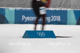 20.02.2018, Pyeongchang, Korea (KOR): Event Feature: undefined athlete competes on the track - XXIII. Olympic Winter Games Pyeongchang 2018, biathlon, relay mixed, Pyeongchang (KOR). www.nordicfocus.com. © Manzoni/NordicFocus. Every downloaded picture is fee-liable.