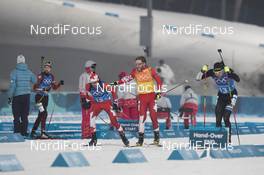 23.02.2018, Pyeongchang, Korea (KOR): Brendan Green (CAN), Macx Davies (CAN), (l-r) - XXIII. Olympic Winter Games Pyeongchang 2018, biathlon, relay men, Pyeongchang (KOR). www.nordicfocus.com. © Manzoni/NordicFocus. Every downloaded picture is fee-liable.