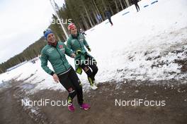 02.12.2018, Pokljuka, Slovenia (SLO): Ville Haapala (FIN), IBU TD, Denise Herrmann (GER), (l-r) - IBU world cup biathlon, relay mixed, Pokljuka (SLO). www.nordicfocus.com. © Manzoni/NordicFocus. Every downloaded picture is fee-liable.