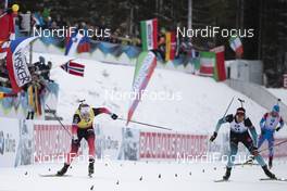 09.12.2018, Pokljuka, Slovenia (SLO): Johannes Thingnes Boe (NOR), Quentin Fillon Maillet (FRA), (l-r) - IBU world cup biathlon, pursuit men, Pokljuka (SLO). www.nordicfocus.com. © Manzoni/NordicFocus. Every downloaded picture is fee-liable.