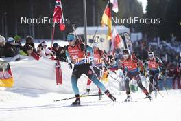 09.12.2018, Pokljuka, Slovenia (SLO): Anais Bescond (FRA), Baiba Bendika (LAT), (l-r) - IBU world cup biathlon, pursuit women, Pokljuka (SLO). www.nordicfocus.com. © Manzoni/NordicFocus. Every downloaded picture is fee-liable.