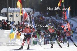 09.12.2018, Pokljuka, Slovenia (SLO): Marte Olsbu Roeiseland (NOR), Vanessa Hinz (GER), (l-r) - IBU world cup biathlon, pursuit women, Pokljuka (SLO). www.nordicfocus.com. © Manzoni/NordicFocus. Every downloaded picture is fee-liable.