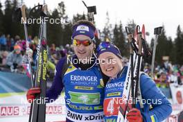 02.12.2018, Pokljuka, Slovenia (SLO): Artem Tyshchenko (UKR), Anastasiya Merkushyna (UKR), (l-r) - IBU World Cup Biathlon, single mixed relay, Pokljuka (SLO). www.nordicfocus.com. © Manzoni/NordicFocus. Every downloaded picture is fee-liable.