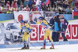 02.12.2018, Pokljuka, Slovenia (SLO): Fredrik Lindstroem (SWE), Linn Persson (SWE), (l-r) - IBU World Cup Biathlon, single mixed relay, Pokljuka (SLO). www.nordicfocus.com. © Manzoni/NordicFocus. Every downloaded picture is fee-liable.
