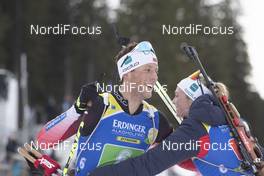 02.12.2018, Pokljuka, Slovenia (SLO): Lars Helge Birkeland (NOR), Thekla Brun-Lie (NOR), (l-r) - IBU World Cup Biathlon, single mixed relay, Pokljuka (SLO). www.nordicfocus.com. © Manzoni/NordicFocus. Every downloaded picture is fee-liable.