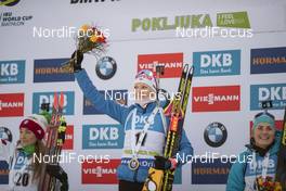 08.12.2018, Pokljuka, Slovenia (SLO): Dorothea Wierer (ITA), Kaisa Makarainen (FIN), Justine Braisaz (FRA), (l-r) - IBU world cup biathlon, sprint women, Pokljuka (SLO). www.nordicfocus.com. © Manzoni/NordicFocus. Every downloaded picture is fee-liable.